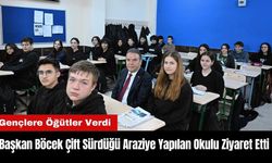 Başkan Böcek Çift Sürdüğü Araziye Yapılan Okulu Ziyaret Etti