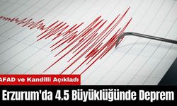 Erzurum'da 4.5 Büyüklüğünde Deprem