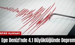 AFAD Açıkladı! Ege Denizi'nde 4.1 Büyüklüğünde Deprem