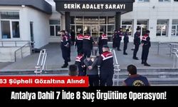 Antalya Dahil 7 İlde 8 Suç Örgütüne Operasyon: 63 Gözaltı