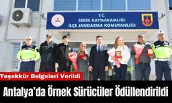 Antalya’da Örnek Sürücüler Ödüllendirildi