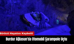 Burdur Ağlasun'da Otomobil Şarampole Uçtu