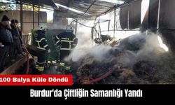 Burdur'da Çiftliğin Samanlığı Yandı