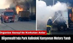 Döşemealtı'nda Park Halindeki Kamyonun Motoru Yandı