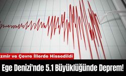 Ege Denizi'nde 5.1 Büyüklüğünde Deprem!