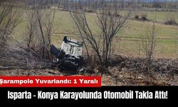 Isparta - Konya Karayolunda Otomobil Takla Attı!