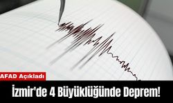 İzmir'de 4 Büyüklüğünde Deprem!