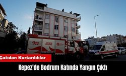 Kepez'de Bodrum Katı Yandı: Çatıdan Kurtarıldılar