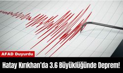 AFAD Duyurdu: Hatay Kırıkhan’da 3.6 Büyüklüğünde Deprem!