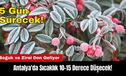 Antalya'da Sıcaklık 10-15 Derece Düşecek! 5 Gün Sürecek