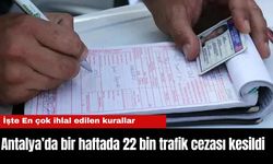 Antalya’da bir haftada 22 bin trafik cezası kesildi