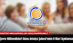 Çevre Mühendisleri Odası Antalya Şubesi'nden 8 Mart Açıklaması