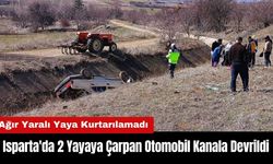 Isparta'da 2 Yayaya Çarpan Otomobil Kanala Devrildi