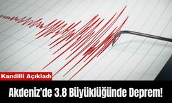 Kandilli Açıkladı: Akdeniz'de 3.8 Büyüklüğünde Deprem!