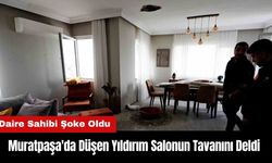 Muratpaşa'da Apartmana Düşen Yıldırım Salonun Tavanını Deldi