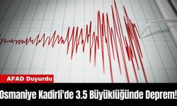 Osmaniye Kadirli'de 3.5 Büyüklüğünde Deprem!