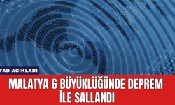 AFAD Açıkladı: Malatya 6 Büyüklüğünde Deprem İle Sallandı