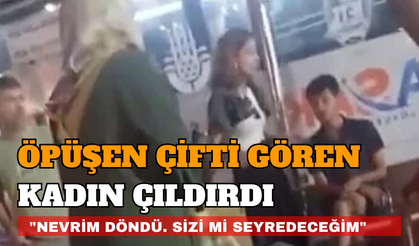 Havalimanında öpüşen çifti gören kadın çıldırdı