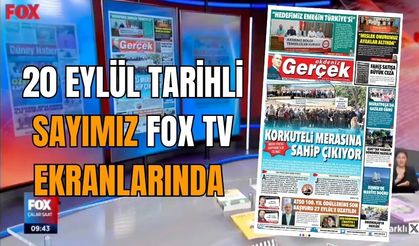 20 Eylül tarihli sayımız FOX TV ekranlarında