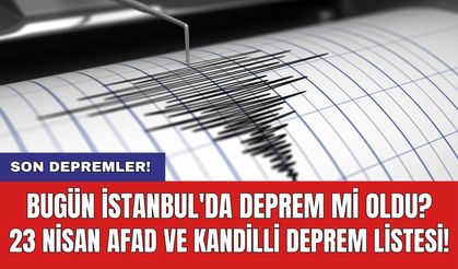 Son Depremler! Bugün İstanbul'da deprem mi oldu? 23 Nisan AFAD ve Kandilli deprem listesi!