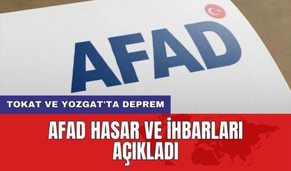 Tokat ve Yozgat'ta Deprem: AFAD hasar ve ihbarları açıkladı