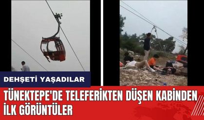 Tünektepe'de teleferikten düşen kabinden ilk görüntüler