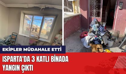 Isparta'da 3 Katlı Binada Yangın Çıktı