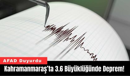 Kahramanmaraş’ta 3.6 Büyüklüğünde Deprem! AFAD Duyurdu
