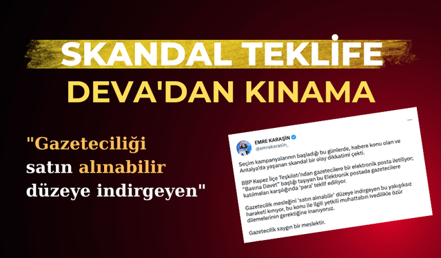 BBP’NİN SKANDAL TEKLİFİNE DEVA’DAN KINAMA