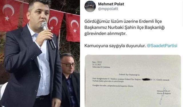 İsrail'e domates satıyordu! Saadet Partisi Erdemli İlçe Başkanı görevden alındı