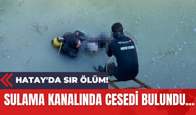 Hatay'da Sır Ölüm! Sulama Kanalında Ces*di Bulundu...