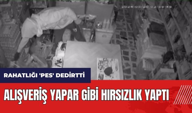 Alışveriş yapar gibi hırsızlık yaptı! Rahatlığı 'pes' dedirtti