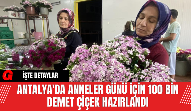 Antalya'da Anneler Günü İçin 100 Bin Demet Çiçek Hazırlandı