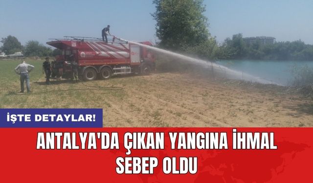 Antalya'da çıkan yangına ihmal sebep oldu