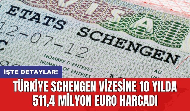 Türkiye Schengen vizesine 10 yılda 511,4 milyon Euro harcadı