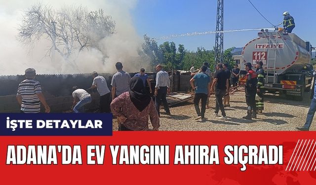 Adana'da ev yangını ahıra sıçradı