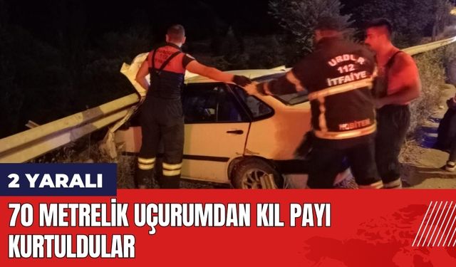 Burdur'da 70 metrelik uçurumdan kıl payı kurtuldular