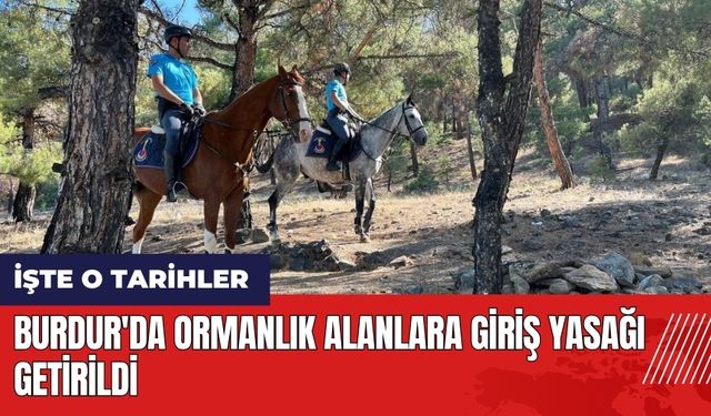 Burdur'da ormanlık alanlara giriş yasağı getirildi