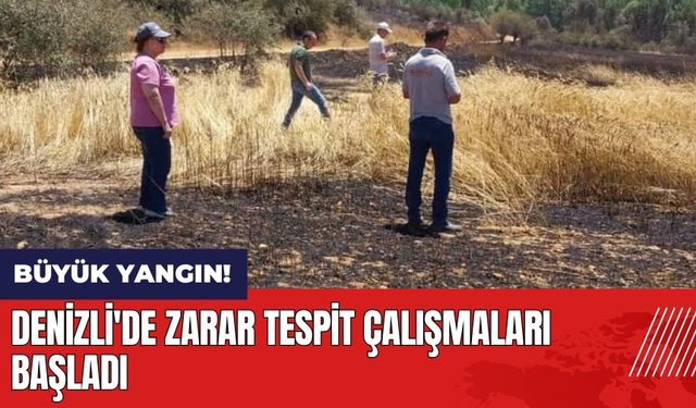 Denizli'de büyük yangın! Zarar tespit çalışmaları başladı