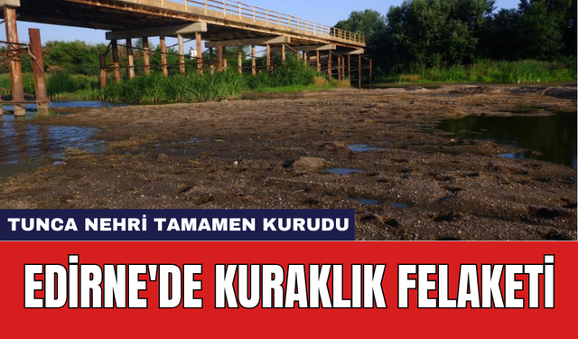 Edirne'de kuraklık felaketi: Tunca Nehri tamamen kurudu