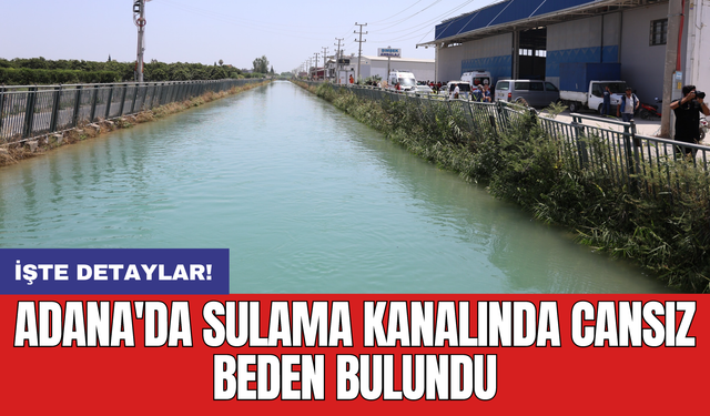 Adana'da sulama kanalında cansız beden bulundu