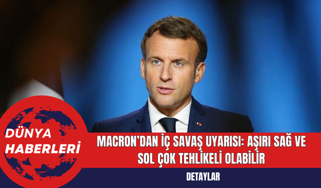 Macron’dan İç Savaş Uyarısı: Aşırı Sağ ve Sol Çok Tehlikeli Olabilir