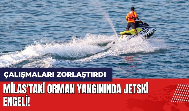 Milas'taki orman yangınında jetski engeli!