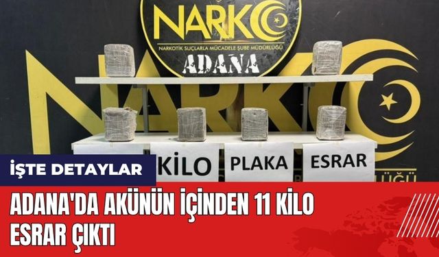 Adana'da akünün içinden 11 kilo esr*r çıktı