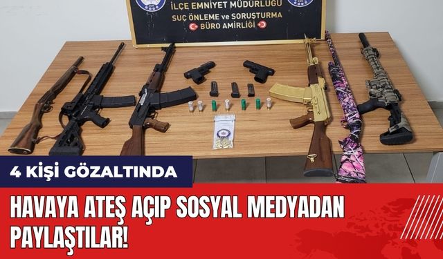 Burası Adana! Havaya ateş açıp sosyal medyadan paylaştılar