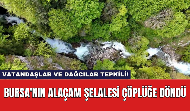 Bursa'nın Alaçam Şelalesi çöplüğe döndü: Vatandaşlar ve dağcılar tepkili!