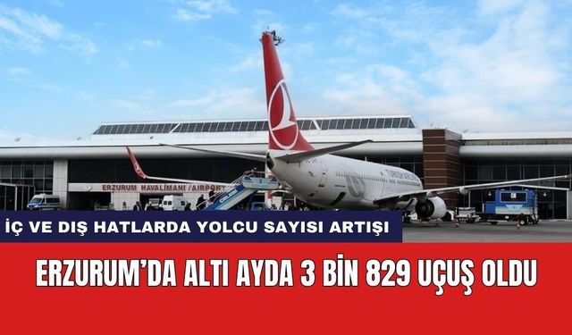 Erzurum’da altı ayda 3 bin 829 uçuş oldu