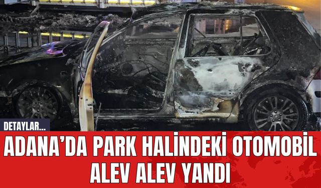 Adana’da Park Halindeki Otomobil Alev Alev Yandı