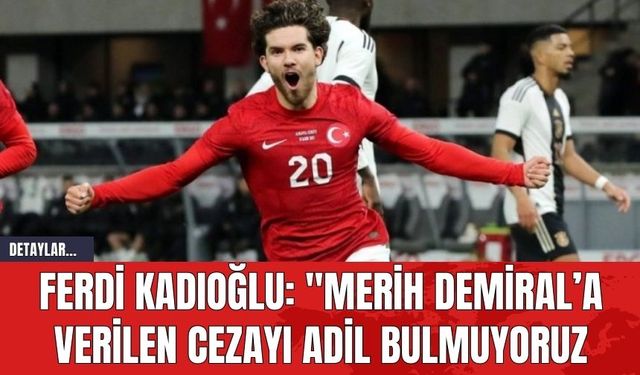 Ferdi Kadıoğlu: "Merih Demiral’a Verilen Cezayı Adil Bulmuyoruz"