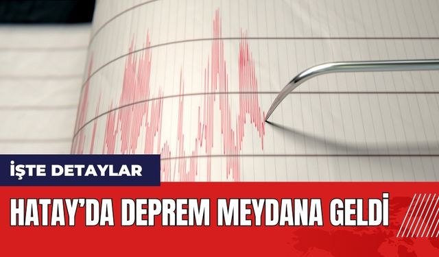 Hatay'da deprem oldu!